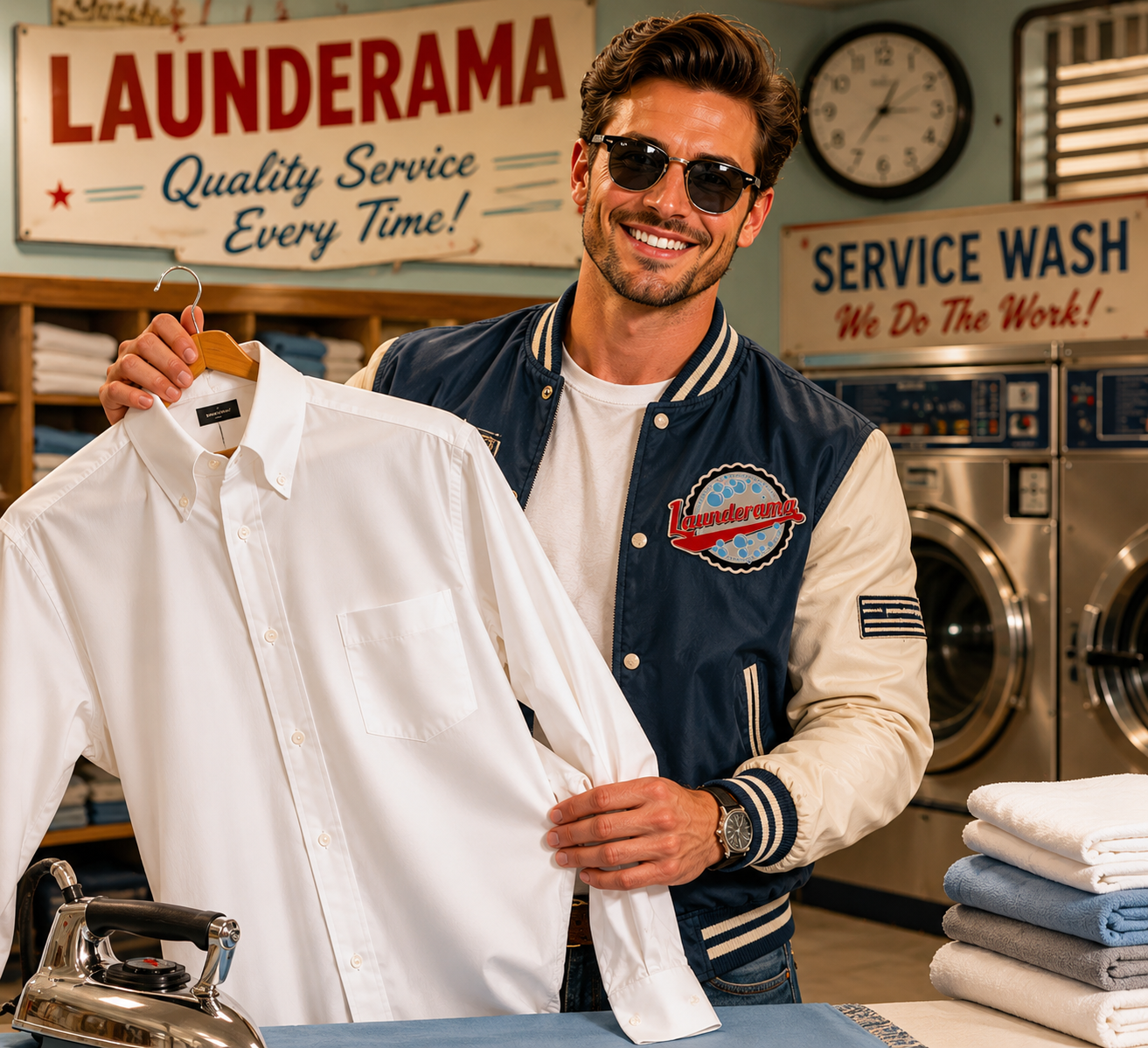 Launderette in Newquay Cornwall offering dry cleaning, ironing and duvet cleaning